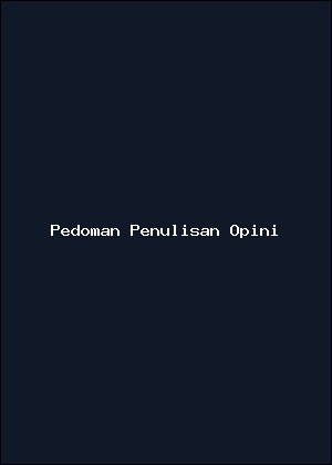 Sampul: Pedoman Penulisan Opini Jurnalistik